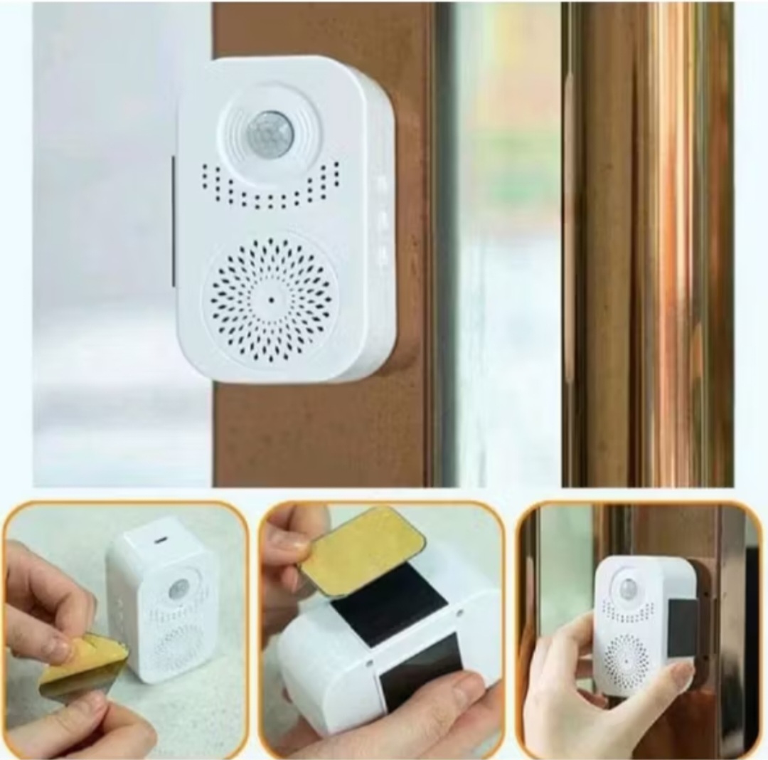CHUÔNG CỬA BÁO KHÁCH KHÔNG DÂY CẢM BIẾN HỒNG NGOẠI GHI ÂM GIỌNG NÓI THÔNG MINH