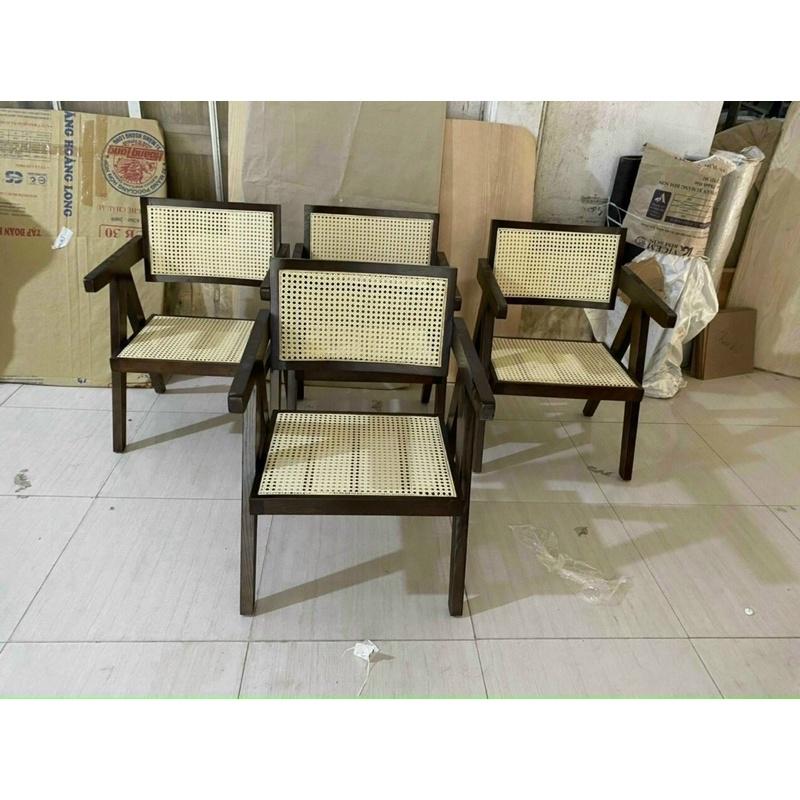 Ghế phòng khách phong cách Bắc Âu kết hợp mây và gỗ