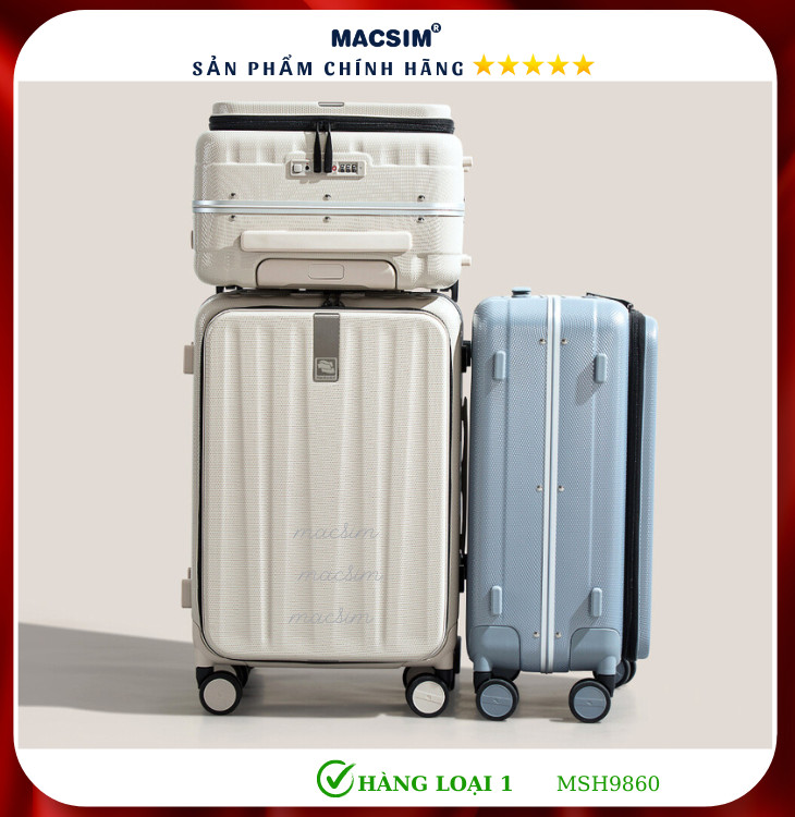 Vali cao cấp Macsim Hanke MSH9860 màu trắng 26 inch- Hàng loại 1