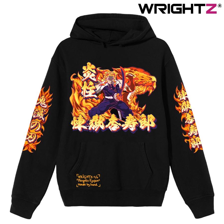 Áo hoodie Wrightz anime demon slayer Kimetsu no Yaiba Rengoku Kiyojuro unisex oversize