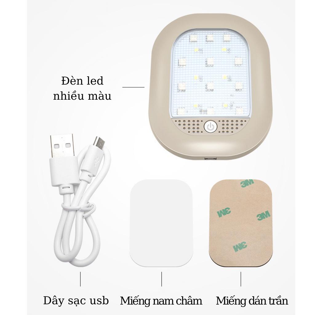 Đèn Led Mini Dán Trần Ô Tô Tích Điện Nhiều Màu Nhiều Chế Độ Sáng Khác Nhau