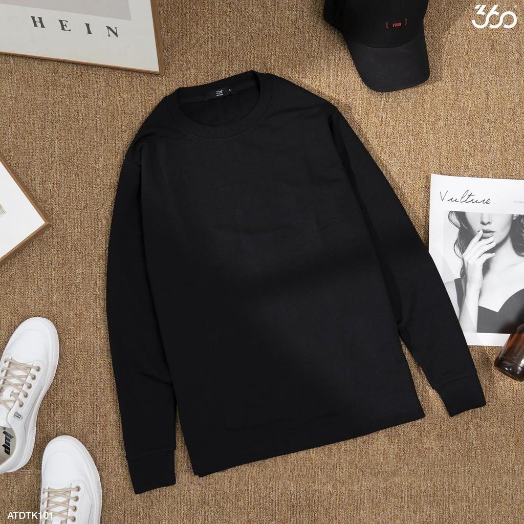 Sale Áo Phông Nam Trơn Dài Tay 360 Boutique Áo Thun Dài Tay Không Cổ - ATDTK101