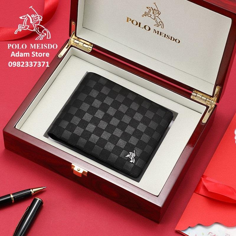 Ví Da Bò Nam Cao Cấp Hàng Hiệu POLO MEISDO Full Hộp Phù Hợp Làm Quà Biếu Tặng Sinh Nhật PL38