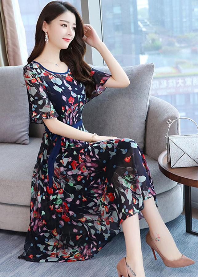 Váy đầm tone cotton maxi dài dạo chơi, đi biển - New4all Mã 40