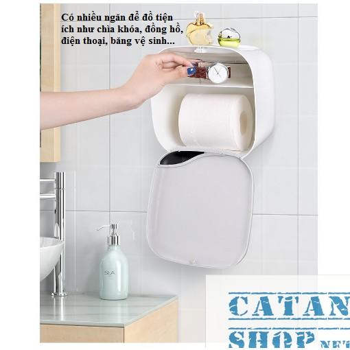 Hộp đựng giấy vệ sinh dán tường Cao Cấp, Hộp khăn giấy OENON chống nước, đa năng, siêu tiện dụng-GD467-HGVS-HinhVuong