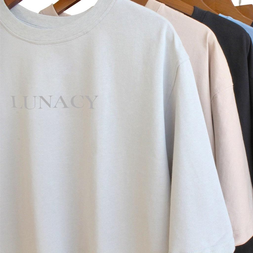 Áo thun tay lỡ LUNACY in phản quang phông Unisex nam nữ Cotton oversize form rộng LUNACY