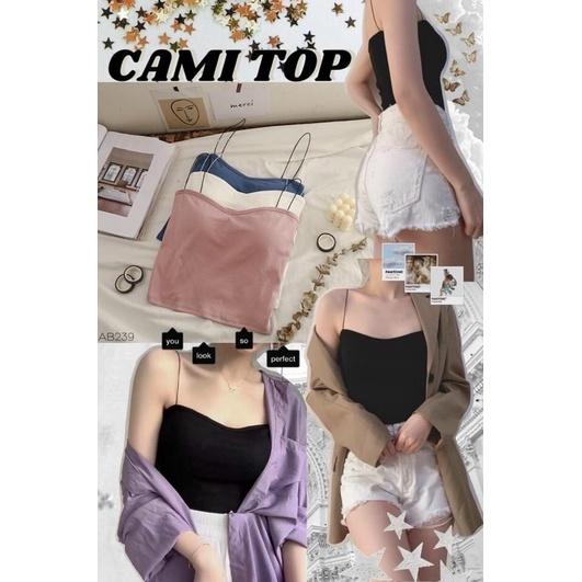 Áo 2 dây sợi bún chất cotton có đệm nâng ngực