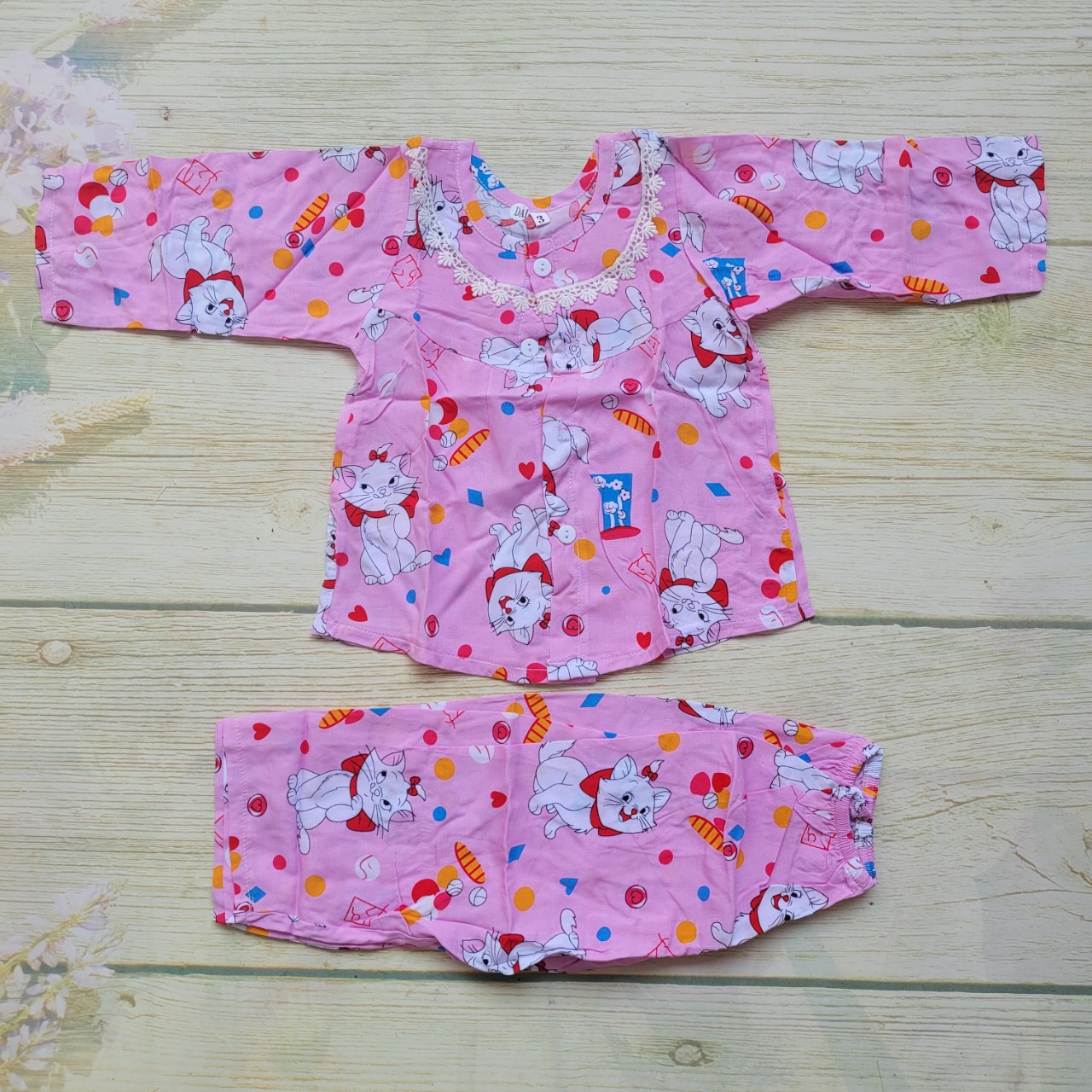 ĐỒ BỘ TÔN TAY DÀI BÉ GÁI SIZE 5