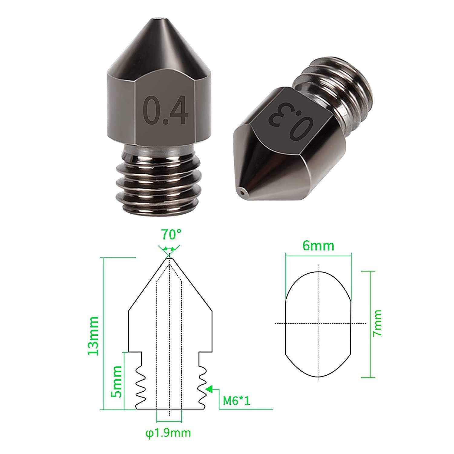 1/2/5PCS MK8 MỚI METENED METHER Eutruder Head cho A8 A8plus Ender 3 CR10 Bộ phận máy in 3D Cập nhật 1.75mm Vòi phun 0.2-1.0mm