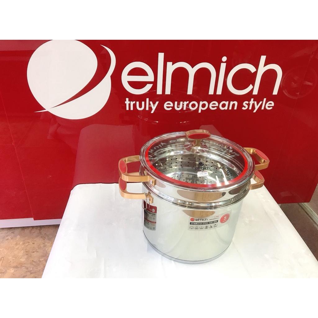 Nồi Hấp Inox 304 5 Lớp Đáy Từ ELMICH Redvelvet EL5585 24cm/ EL0979 28cm