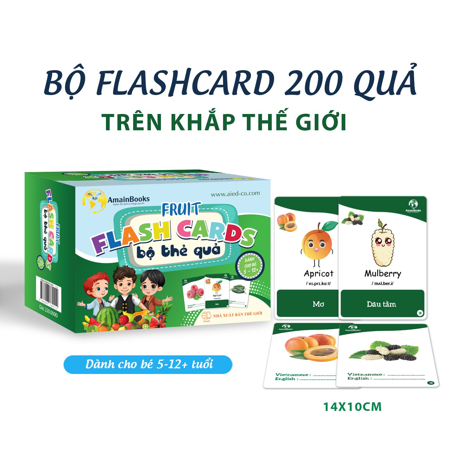 Bộ thẻ Flashcard 200 loại quả