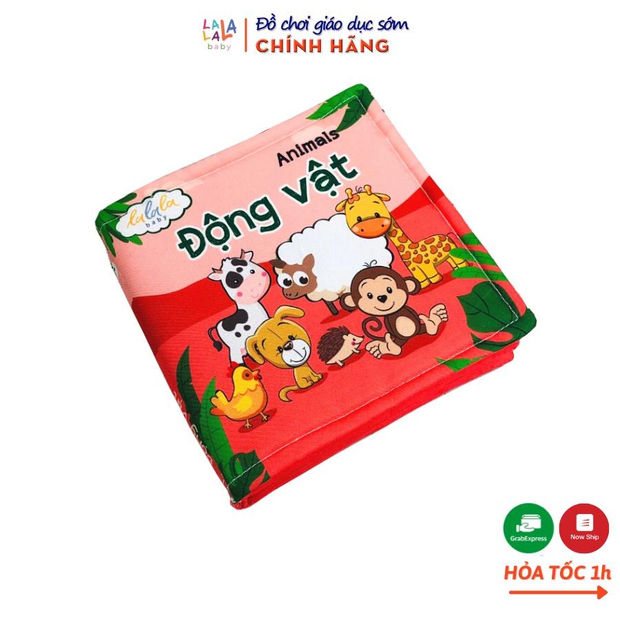 Sách vải Lalala baby, kích thích đa giác quan chủ đề Động vật, kích thước 15x15cm 12 trang