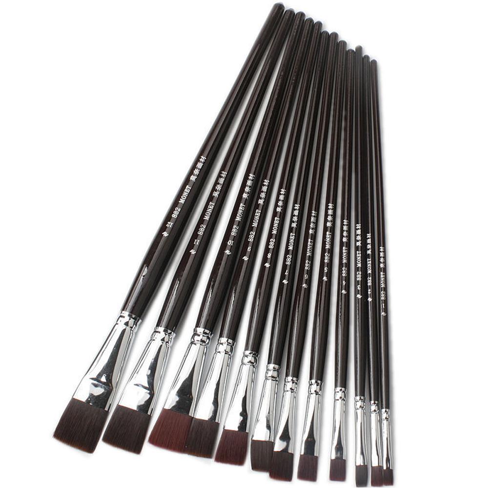 Bộ 6 cọ vẽ đầu phẳng chuyên nghiệp sơn dầu Acrylic cho nghệ thuật vẽ