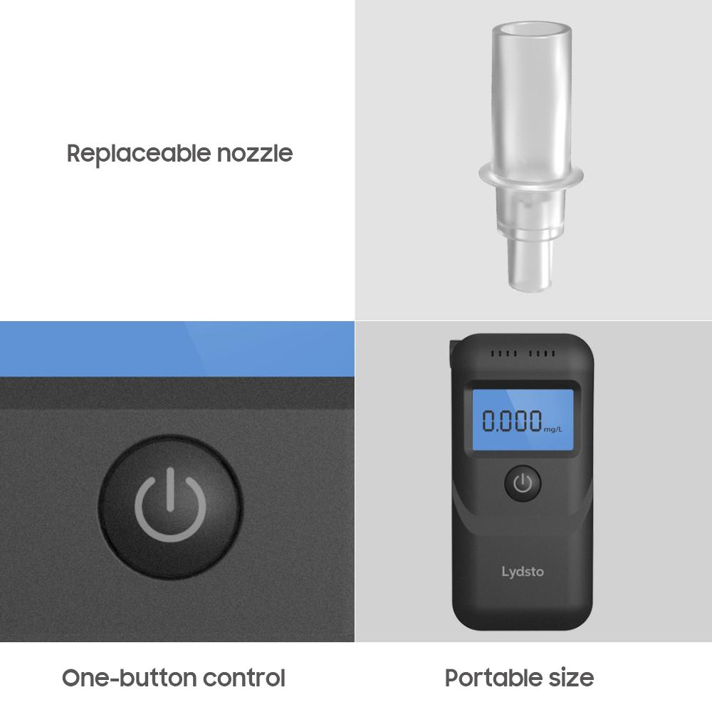 Lydsto Alcohol Tester High Accuracy Portable Breathalyzer for the Drunk Drivers LCD Display/Buzzer Alarm/Three Unit