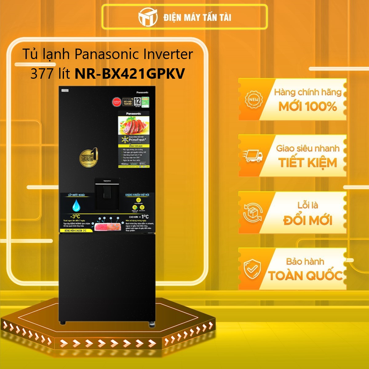 Tủ lạnh Panasonic Inverter 377 lít NR-BX421GPKV - hàng chính hãng - CHỈ GIAO HCM