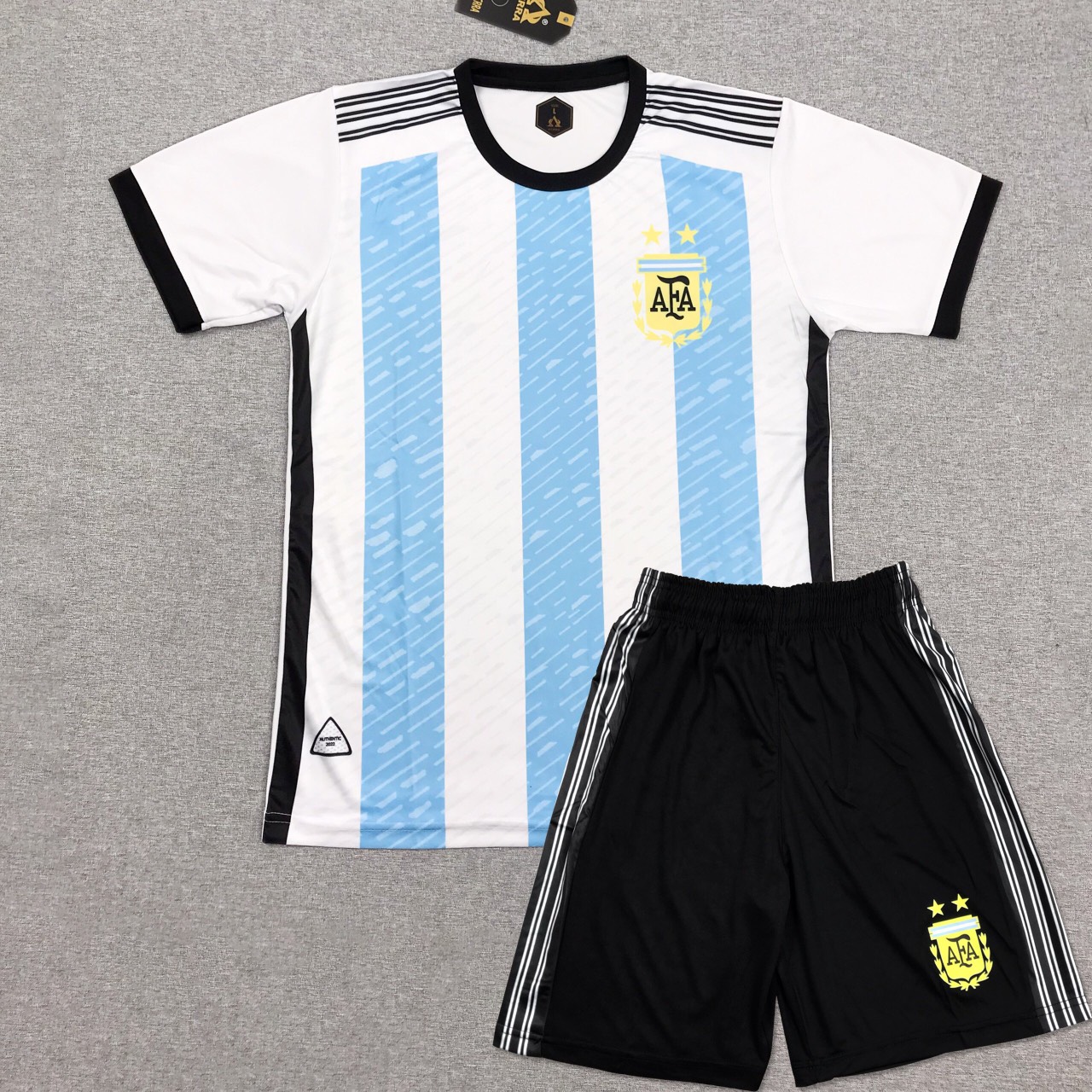 [Siêu SALE] Có in tên số / Bộ Quần Áo Argentina World Cup 2022 2023 Trắng Sọc Xanh, Tím - Chất Thun, WC 2022/ 2023 đá banh, áo bóng đá Nam Nữ - Tùy chọn