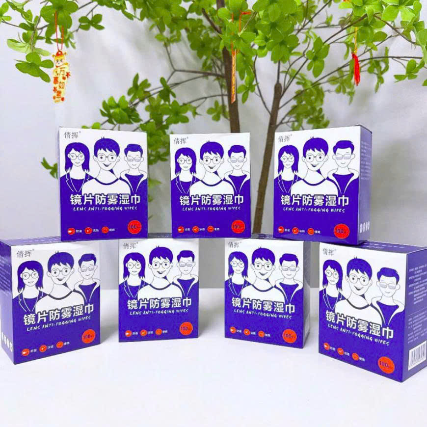 Hộp 100 khăn làm ngăn hơi đọng nước kính, khăn giấy lau nano lau sạch bụi, hơi nước, mờ sương bề mặt kính