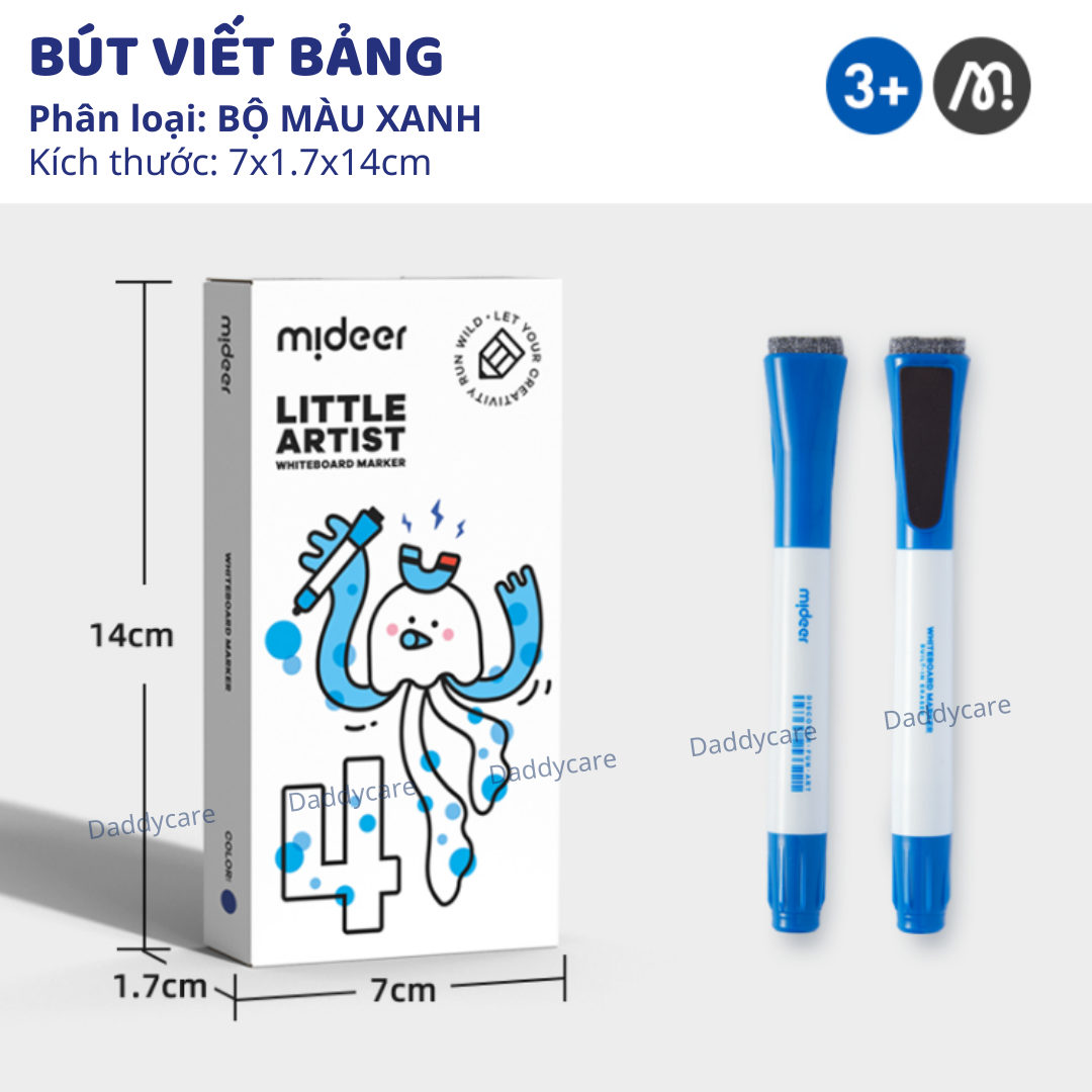 Bút viết bảng trắng nhiều màu Mideer Little Artist Whiteboard Marker, bút màu nước cho bé
