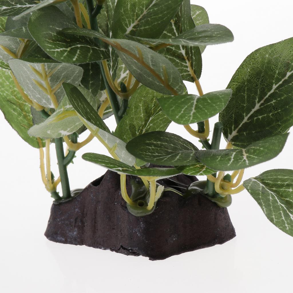 2x Reptile Resin Decor Plant Reptile Hiding Plant Lizard Turtle Habitat