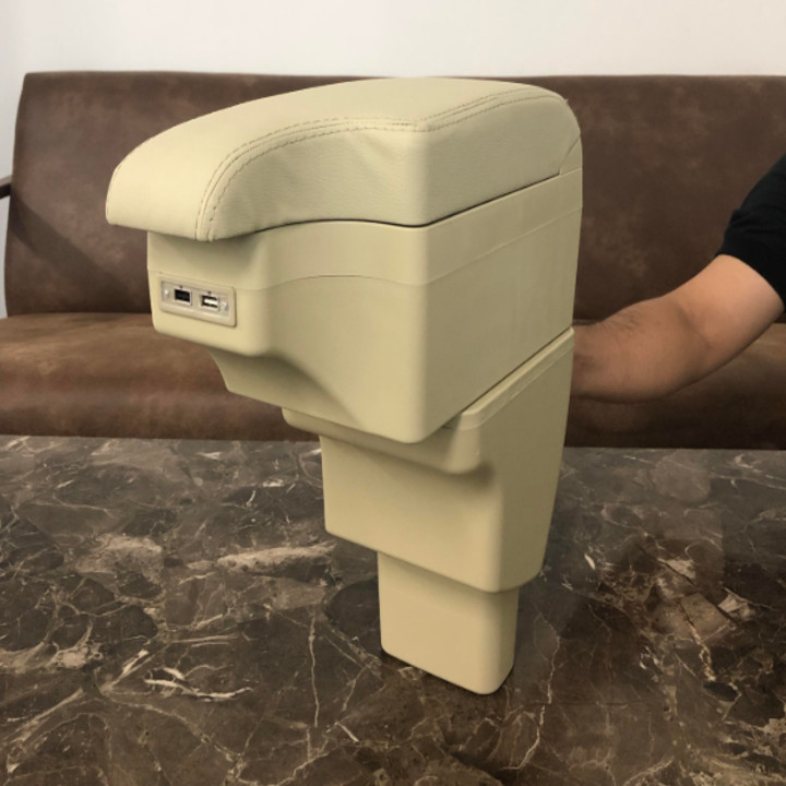 Hộp tỳ tay ô tô, xe hơi cao cấp dùng cho xe Hyundai i10 tích hợp 6 cổng USB (Mã SUSB-i10)