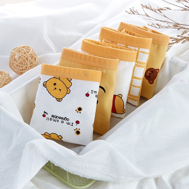 Quần lót bé gái combo 5 chiếc kháng khuẩn 100% Cotton thoáng mát hàng xuất Hàn