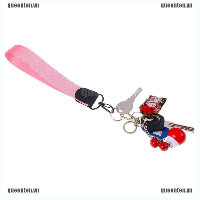 Solid Color Mobile Phone Straps keychain Tag Neck Lanyards ID Card Hang Rope QUVN