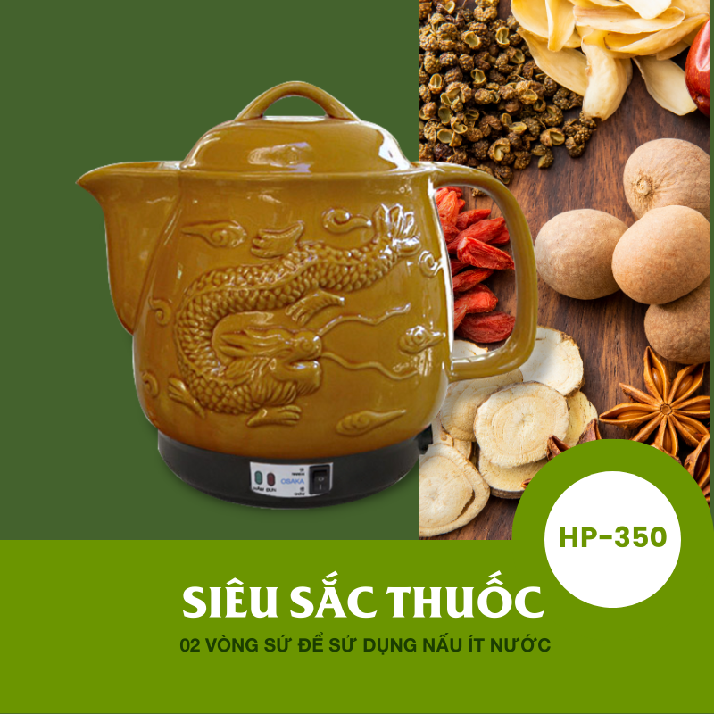 SIÊU SẮC THUỐC OSAKA HP350 TRÒN - DUNG TÍCH 3.5 LÍT - SẮC CÁC LOẠI THẢO DƯỢC - Hàng Chính Hãng