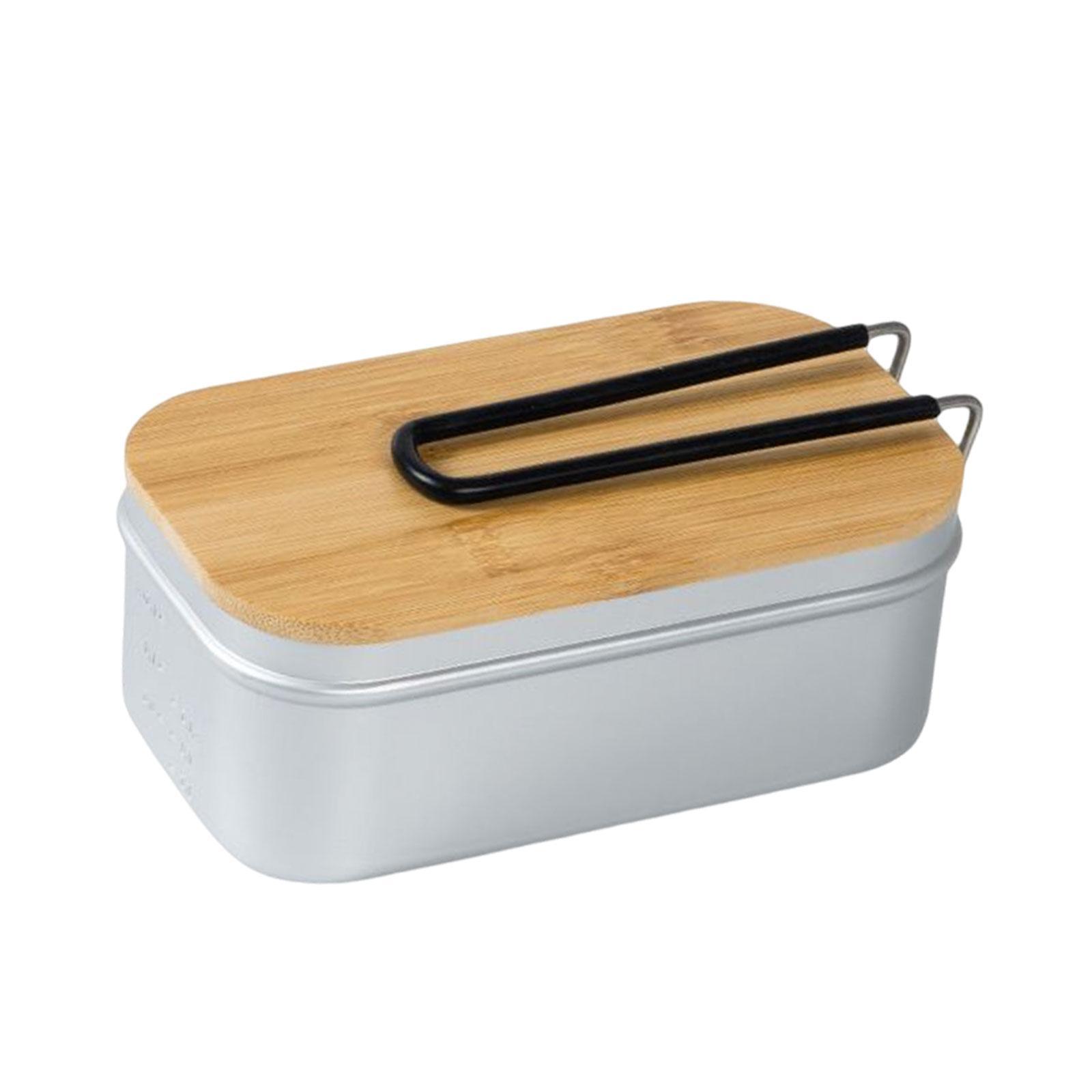 Lunch Box Durable with Lid Aluminum Alloy Lunch Container for Camping Picnic