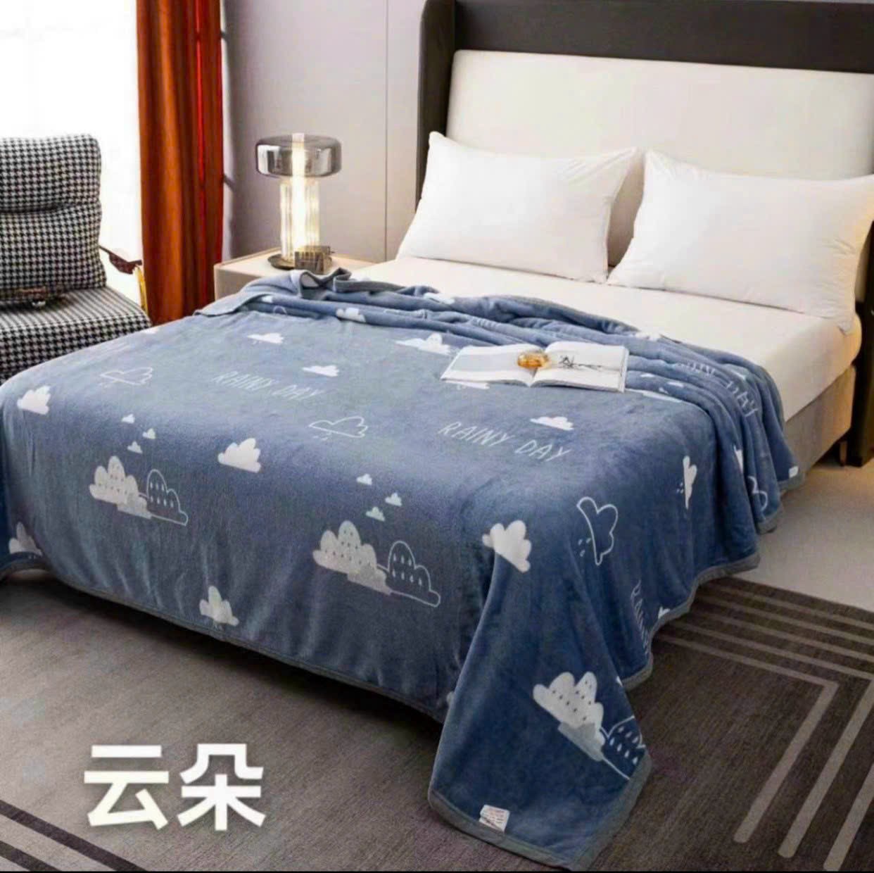 Chăn lông tuyết sữa hàn quốc in hình siêu đẹp siêu mềm mịn kích thước. 2mx2m2