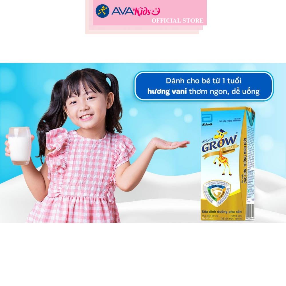 Thùng 48 hộp sữa pha sẵn Abbott Grow Gold hương vani 180 ml (từ 1 tuổi)