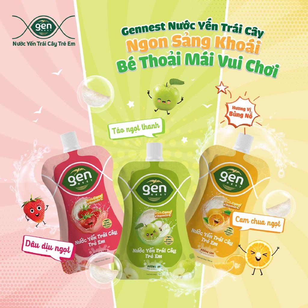 Combo 10 Túi Nước Yến Sào Trẻ Em gen NEST vị trái cây (10 túi x 105ml)