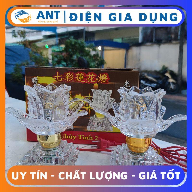 ĐÈN THỜ Hoa Sen Thủy Tinh - 02