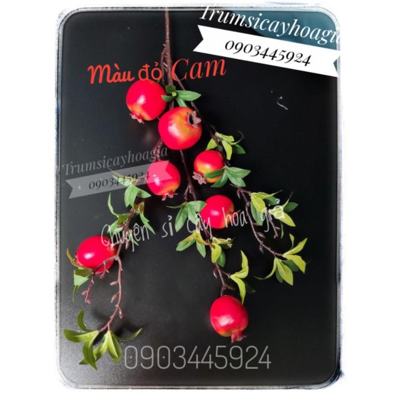 Cành lựu 7 quả mô phỏng cao 85cm giống thật - Cây giả