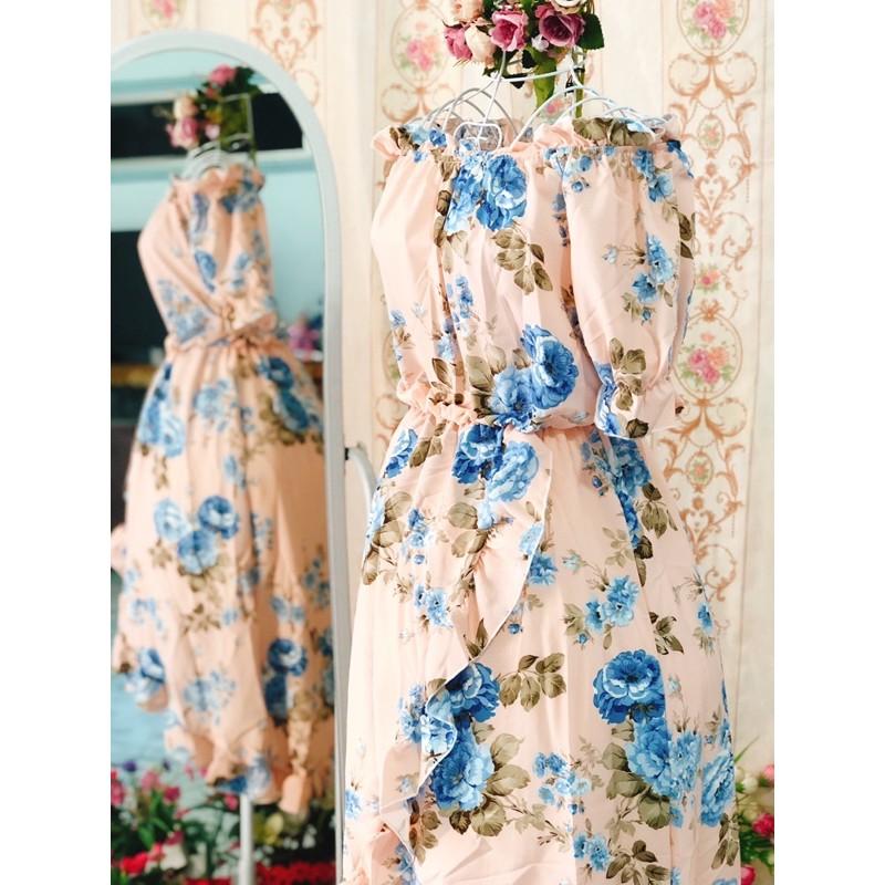 ĐẦM VINTAGE BẸT VAI ĐẮP CHÉO