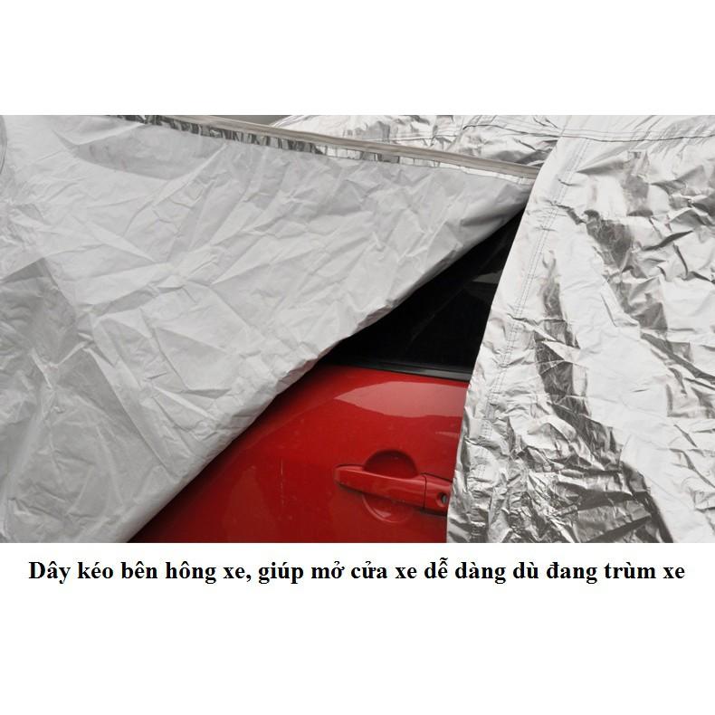 Áo Trùm Xe Ô Tô cho Sedan 2 lớp phủ nhôm bạc, chống ẩm, 4D 3XL Cao cấp 2018