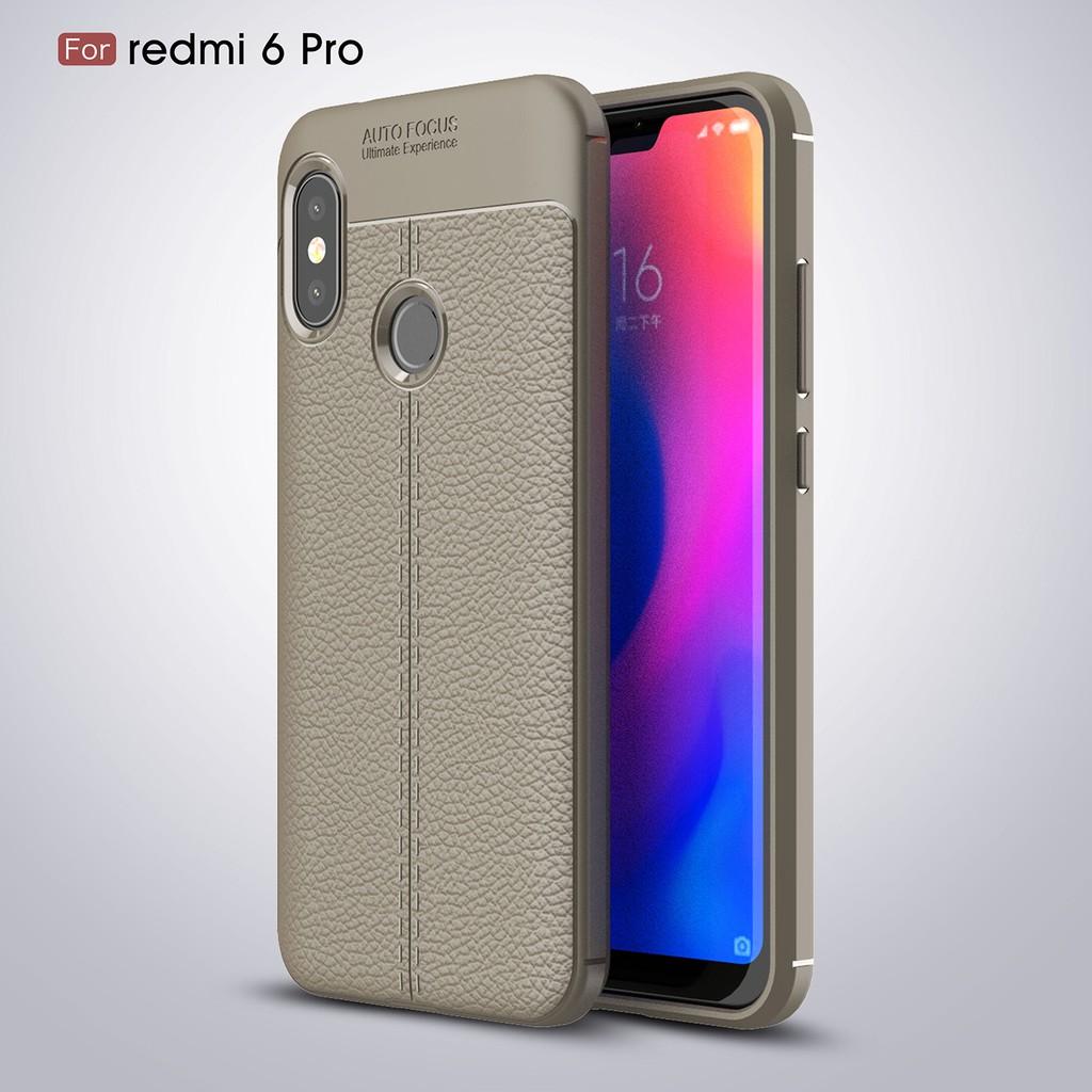 Ốp lưng Xiaomi Redmi 6 Pro silicon giả da Auto Focus