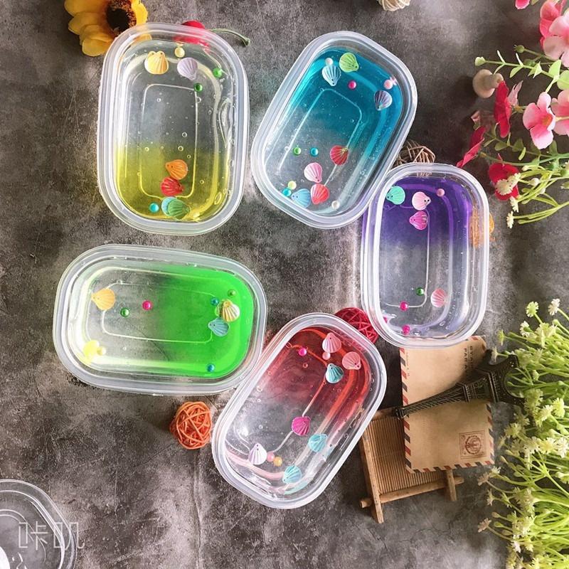 Slime hũ nhựa 300ML loại to charm sao vỏ sò nốt nhạc màu trong chất đẹp Đồ chơi slam chất nhầy ma thuật squishy