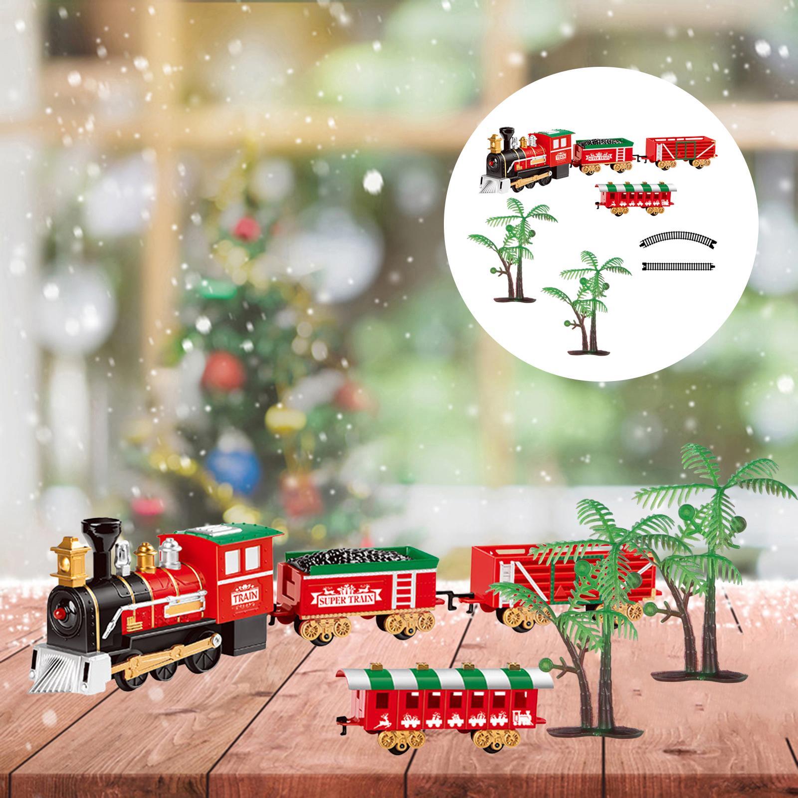 Electric Train Set Railway Tracks Toys Xmas Train Puzzle Toys for Kids Gifts