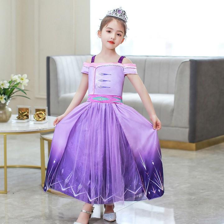 ẢNH THẬT - ĐẦM CÔNG CHÚA ELSA FROZEN 2 MÀU TÍM MÃ K04