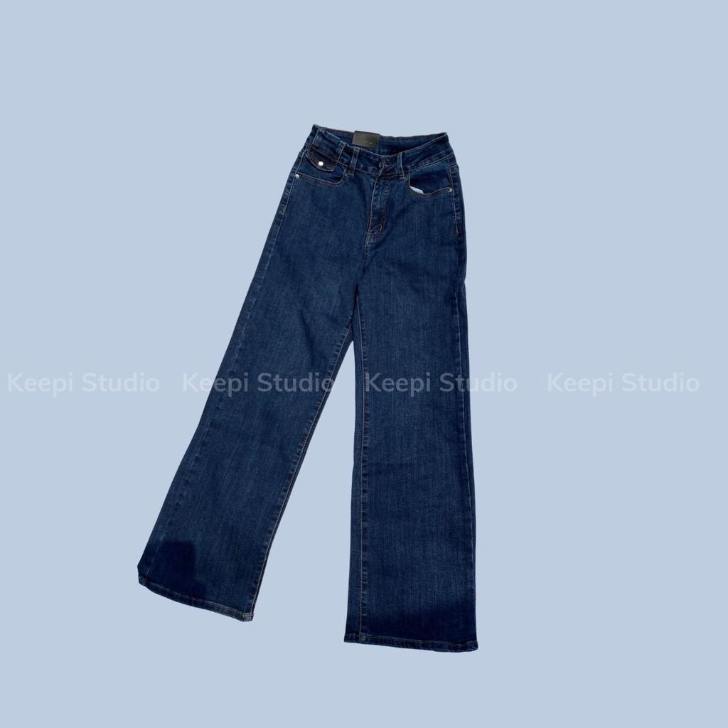 Quần Jean Nữ Lưng Cao Quần Ống Rộng Hàn Quốc Co Giãn Quần Jeans Ống Suông