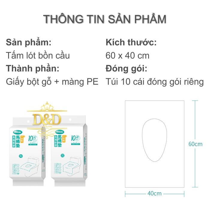 Tấm lót, miếng lót bồn cầu vệ sinh WHIKON dùng một lần tiện lợi