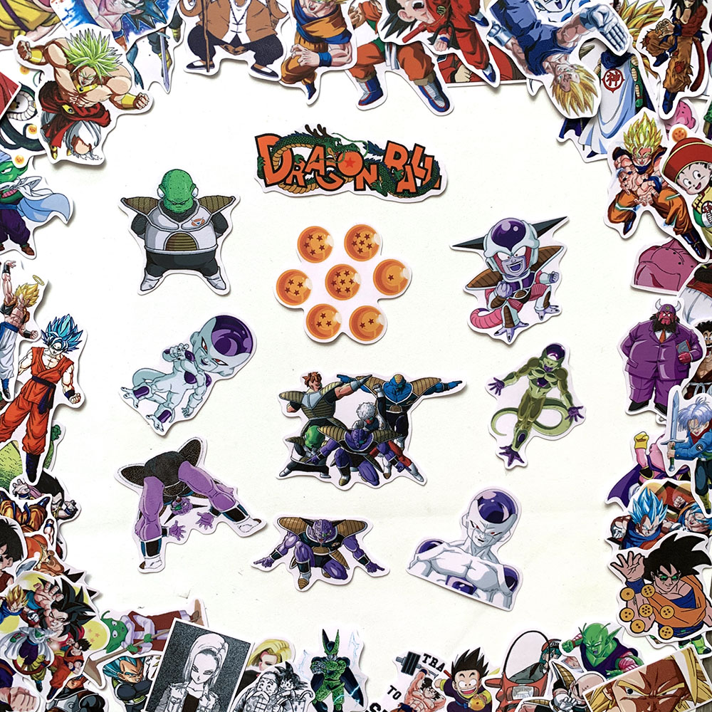 Sticker Dragon Ball Hình Dán Chủ Đề Bảy Viên Ngọc Rồng Goku Trang Trí Decal Chống Nước Chất Lượng Cao