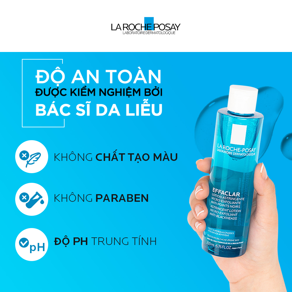 Nước cân bằng (toner) giàu khoáng dành cho da dầu La Roche-Posay Effaclar Astringent Lotion 200ml
