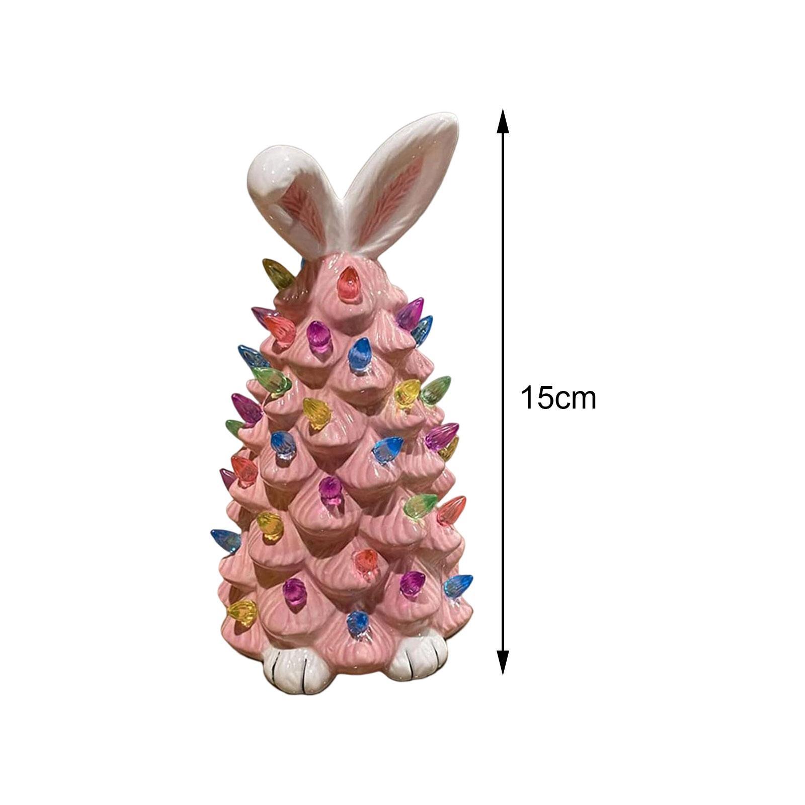 Easter Bunny Statue Ornaments Animal Figures for Home Shelf Decoration
