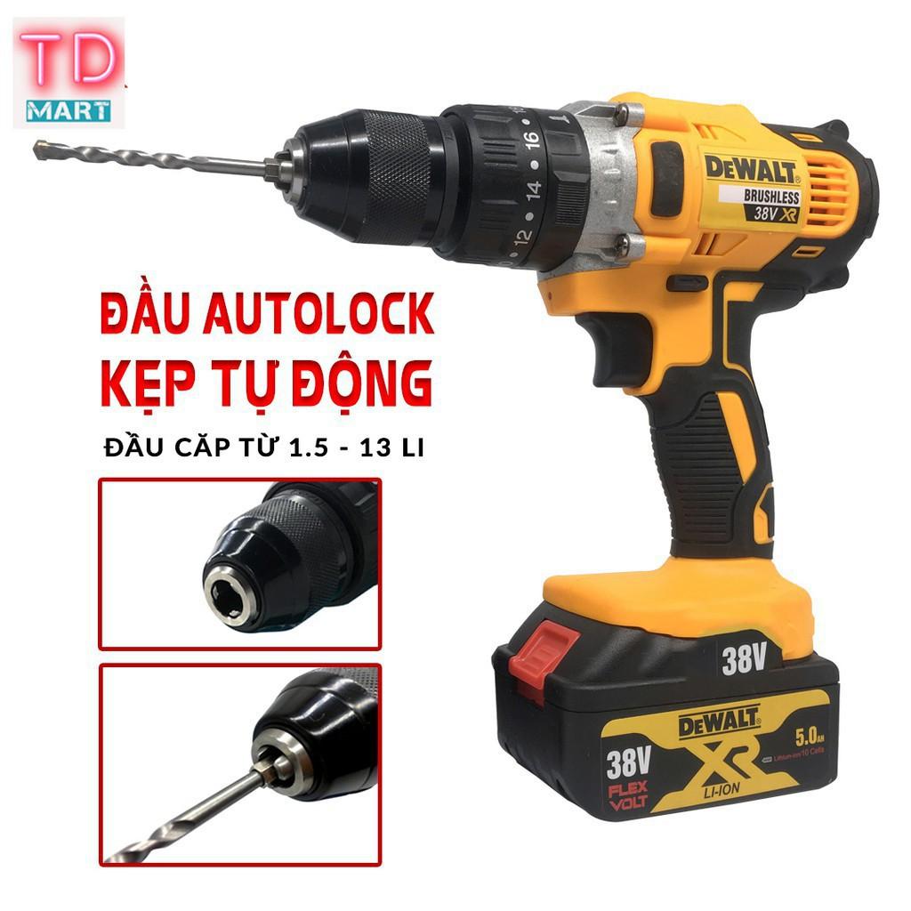 Máy Khoan pin DEWALT 38V 3 chức năng, có búa, lõi đồng, pin 10cell