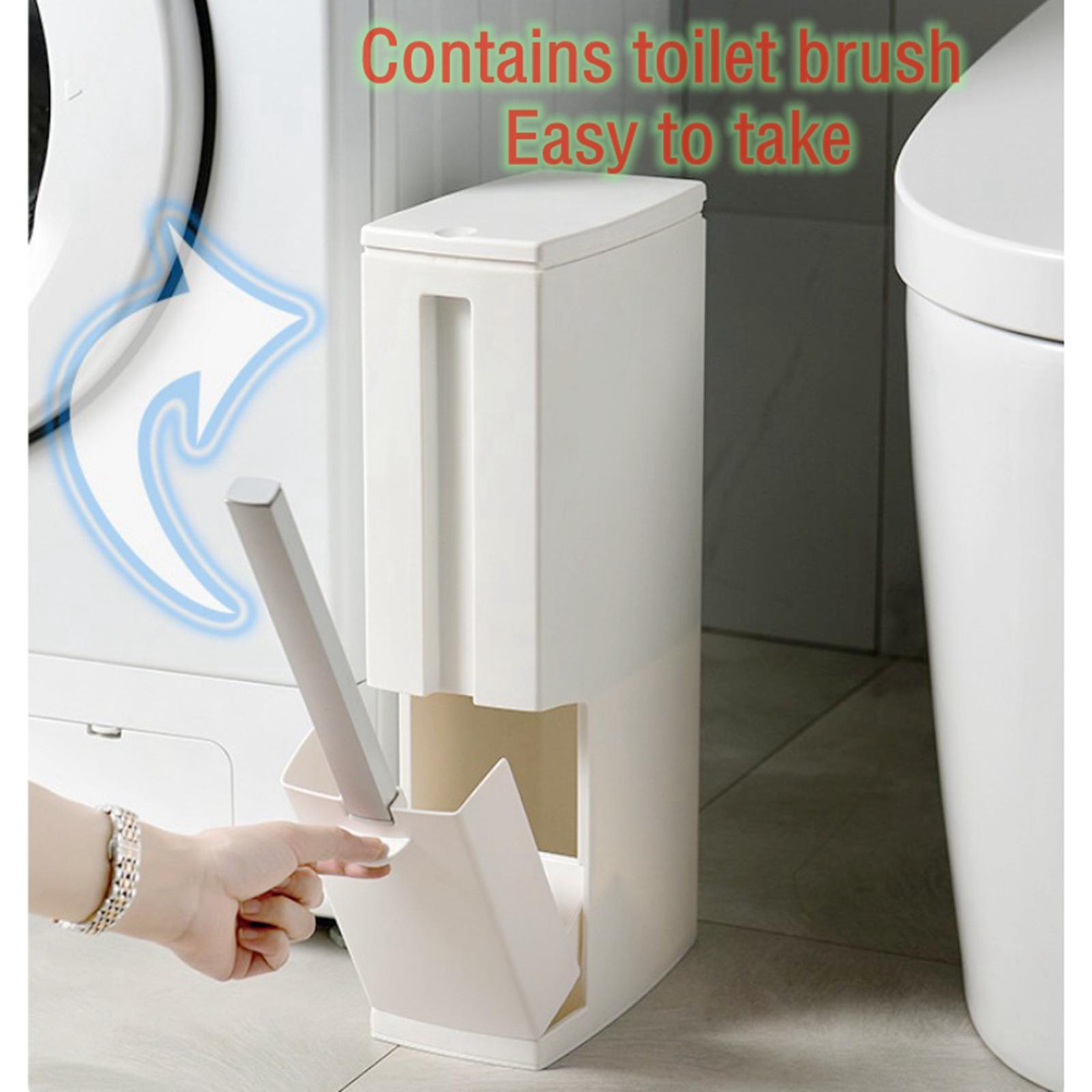 WC Narrow Trash  Set Waste  Bathroom White