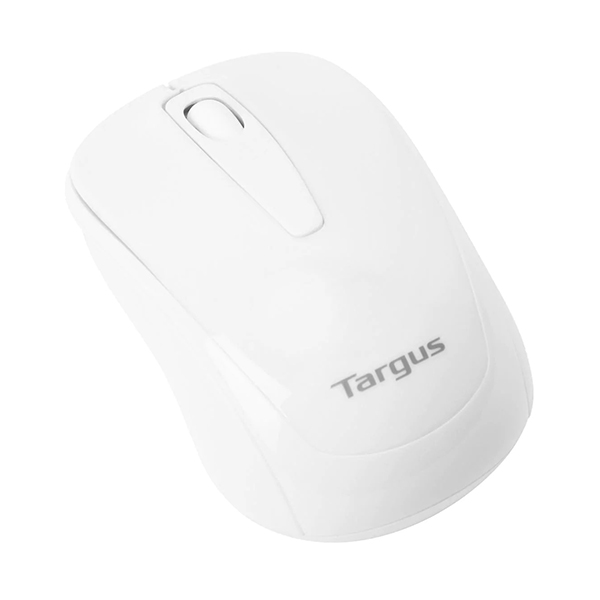 Chuột không dây Targus W600 White - USB 2.4GHz, thiết kế thuận 2 tay, phù hợp PC/ Laptop - Hàng chính hãng