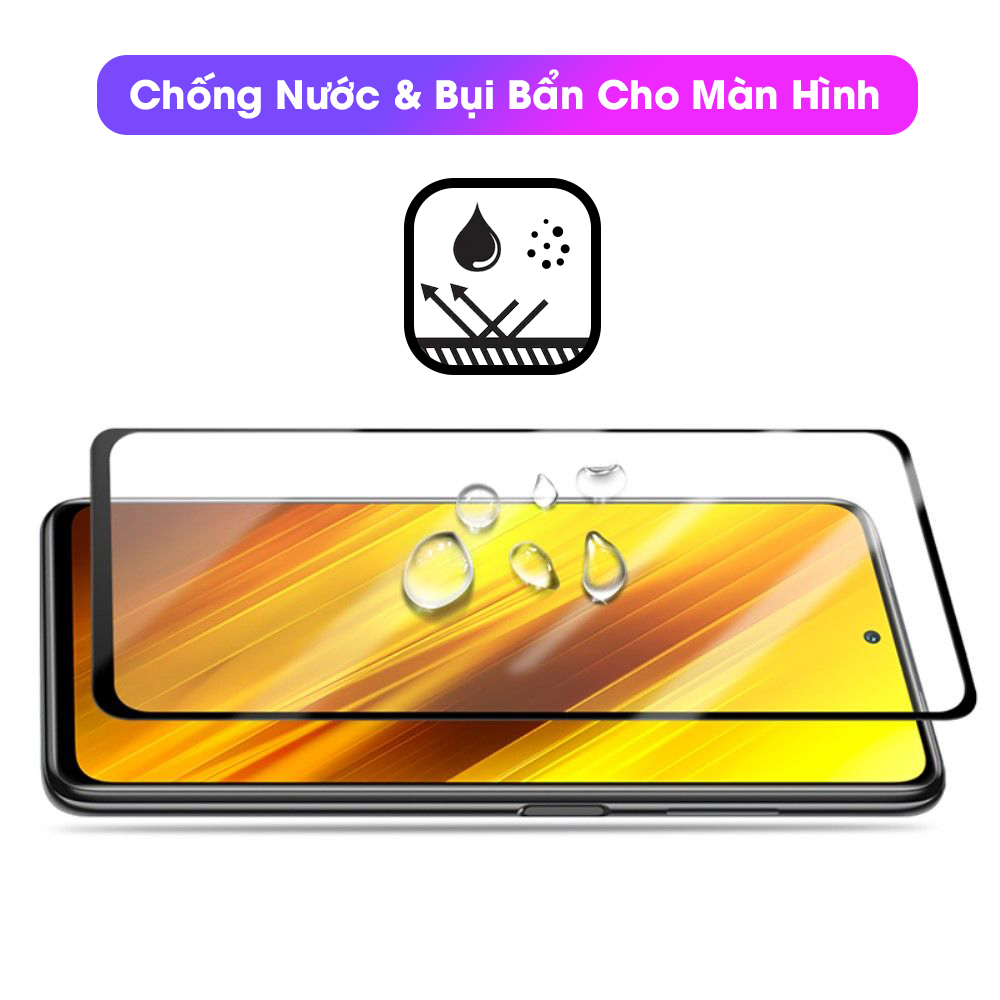 [Miếng dán màn hình] Kính Cường Lực Viền Mỏng Dành Cho Xiaomi Poco X3 / X3 NFC KHÔNG LẤN MÀN- Hàng Chính Hãng