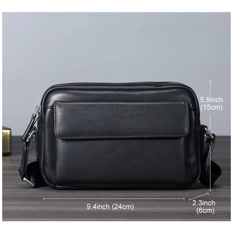 Túi đeo chéo nam ngang nhỏ gọn cao cấp BHM2030 chuẩn da bò thật