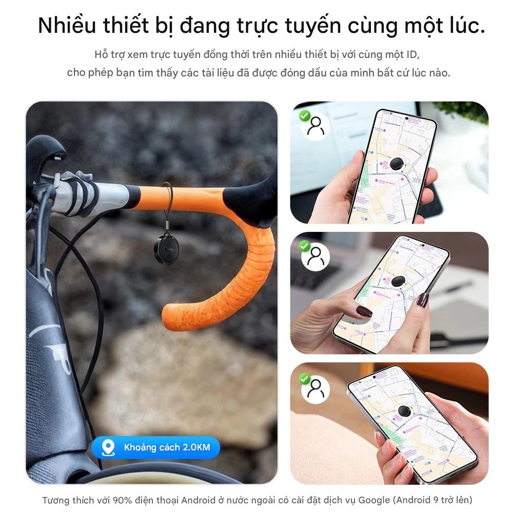 Thiết bị định vị thông minh không dây HOCO E96A Busca dành cho Android Hỗ trợ Google Find My Network chống thất lạc chìa khóa, ví tiền, xe, hành lý - Hàng chính hãng